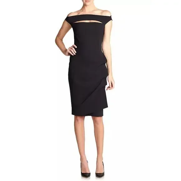 CHIARA BONI La Petite Robe MELANIA OFF THE SHOULDER CUT OUT DRESS Black … - Picture 3 of 16